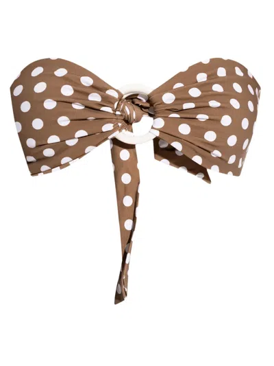 Marysia Coronada Polka-dot Bikini Top In Brown