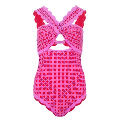 Marysia East River Maillot Laser Cut Orchid Cane