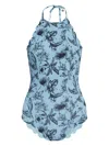 Marysia Floral-print Swimsuit In 蓝色