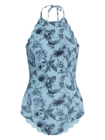 Marysia Floral-print Swimsuit In 蓝色