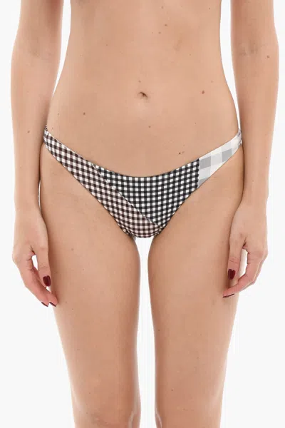 Marysia Gingham Checked Bikini Bottom In Black