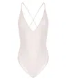 Marysia Harbour Island Maillot In Seta/panna In White