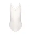 Marysia Kids Bumby Harbour Island Maillot In Seta/panna In White