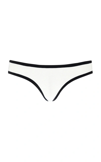 Marysia Ligne Contrast-trimmed Bikini Bottom In Black,white