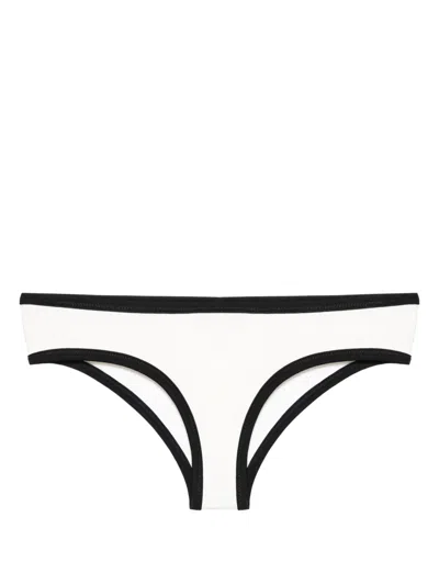 Marysia Ligne Contrasting-trim Bikini Bottoms In White