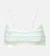 Marysia Ligne Striped Bikini Top In Green