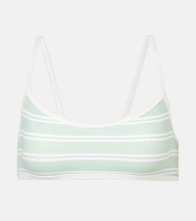 Marysia Ligne Striped Bikini Top In Green