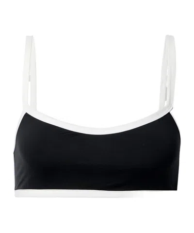 Marysia Ligne Two-tone Bikini Top In Black