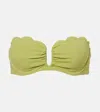 Marysia Lisbon Scalloped Bikini Top In Green