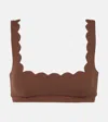 Marysia Mini Palm Springs Scalloped Bikini Top In Brown