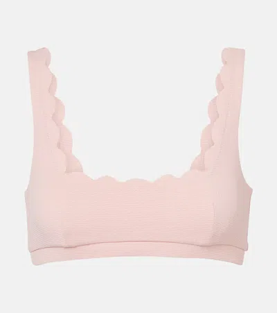 Marysia Mini Palm Springs Scalloped Bikini Top In Pink