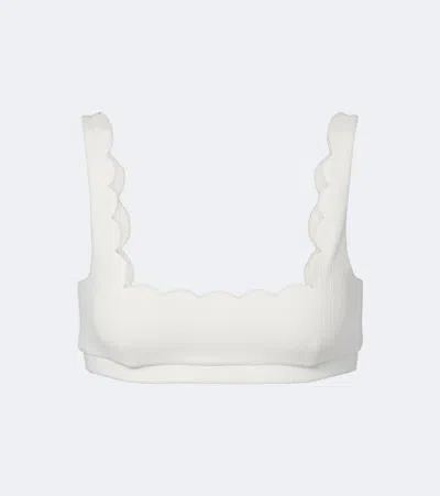 Marysia Mini Palm Springs Scalloped Bikini Top In White
