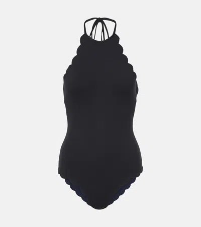 Marysia Mott Reversible Scalloped Swimsuit In Black