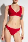 Marysia High Antibes Scalloped Bikini Bottoms In Red