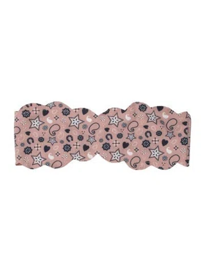 Pre-owned Marysia Paisley Print Scalloped Accent Top In Purple