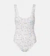 Marysia Palm Springs Maillot One-piece Swimsuit In Cameo Print In White