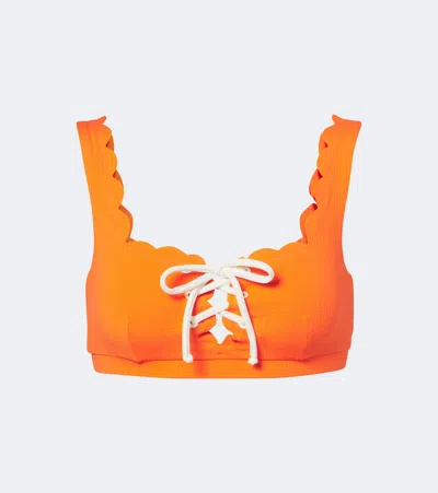 Marysia Palm Springs Scalloped Bikini Top In Orange