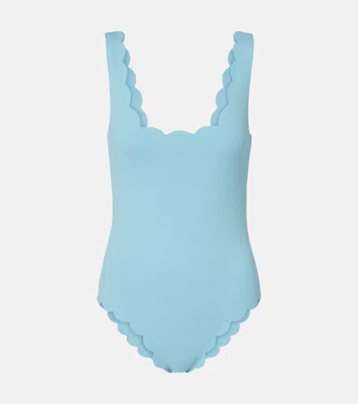 Marysia Palm Springs Scalloped Swimsuit In Blue