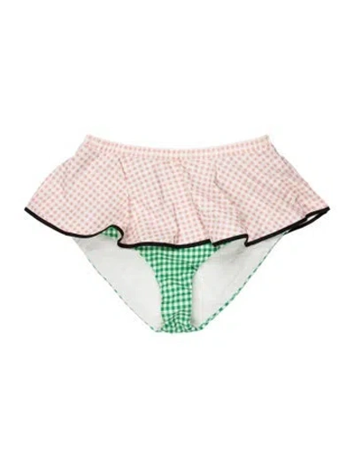 Pre-owned Marysia Plaid Print Bottoms In Pink