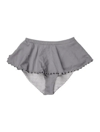Pre-owned Marysia Plaid Print Pom-pom Embellishments Bottoms In Blue