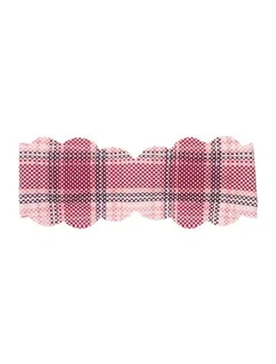 Pre-owned Marysia Plaid Print Scalloped Accent Top W/ Tags In Red