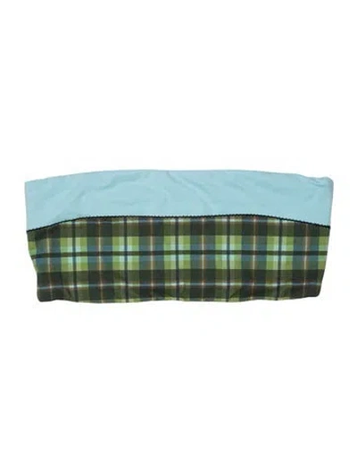 Pre-owned Marysia Plaid Print Top In Blue