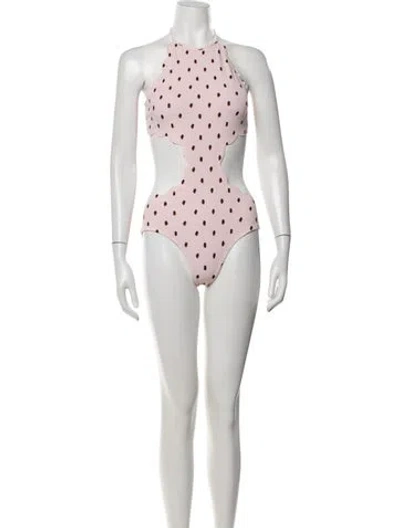 Pre-owned Marysia Polka Dot Print Cutout Accent One-piece W/ Tags In Multi