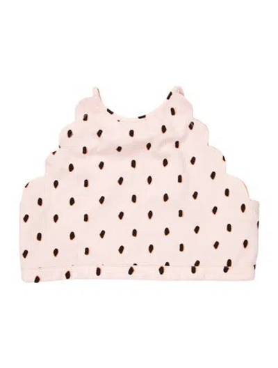Pre-owned Marysia Polka Dot Print Scalloped Accent Top In Pink