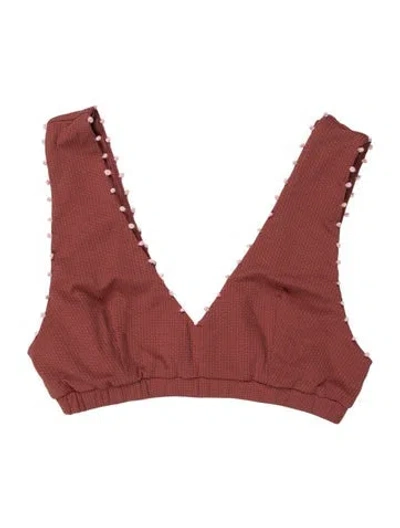 Pre-owned Marysia Pom-pom Embellishments Top In Pink