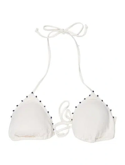 Pre-owned Marysia Pom-pom Embellishments Top W/ Tags In White