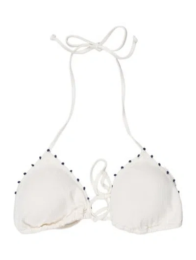 Pre-owned Marysia Pom-pom Embellishments Top W/ Tags In White