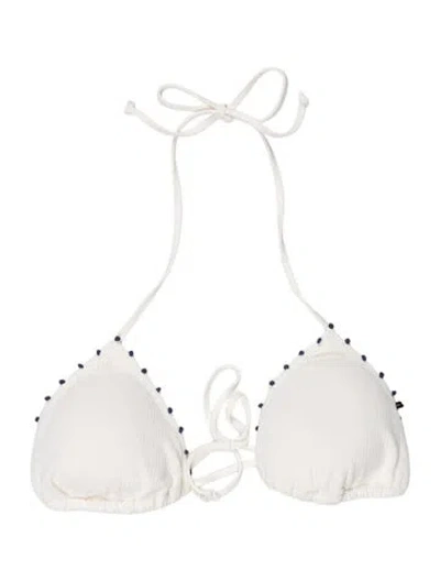 Pre-owned Marysia Pom-pom Embellishments Top W/ Tags In White