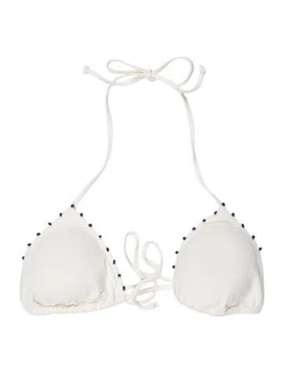 Pre-owned Marysia Pom-pom Embellishments Top W/ Tags In White