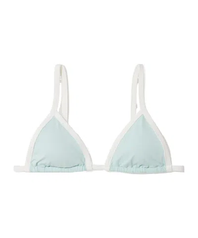 Marysia Porto Two-tone Triangle Bikini Top In Blue