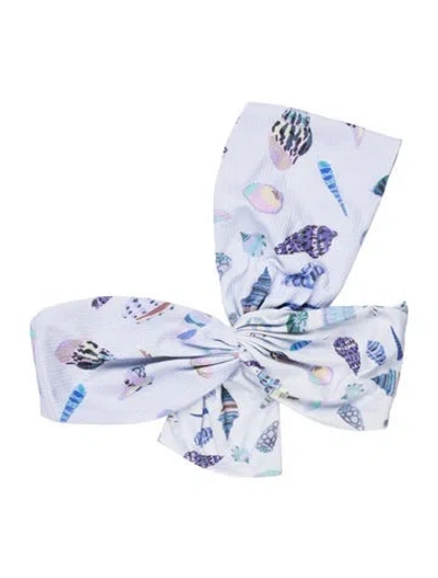 Pre-owned Marysia Printed Bow Accents Top In Blue