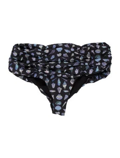 Pre-owned Marysia Printed Pleated Accents Bottoms W/ Tags In Blue