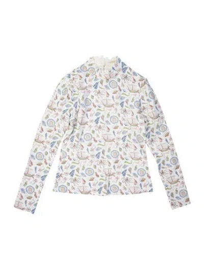 Pre-owned Marysia Printed Top W/ Tags In White