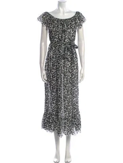 Pre-owned Marysia Resort Floral Print Long Dress In Multi