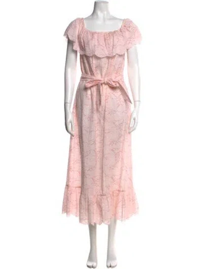 Pre-owned Marysia Resort Floral Print Long Dress In Pink