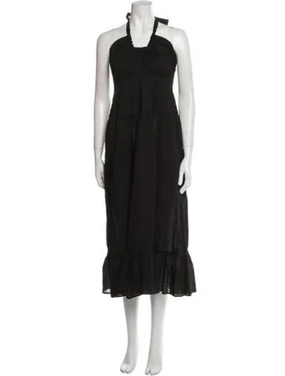 Pre-owned Marysia Resort Halterneck Long Dress In Black