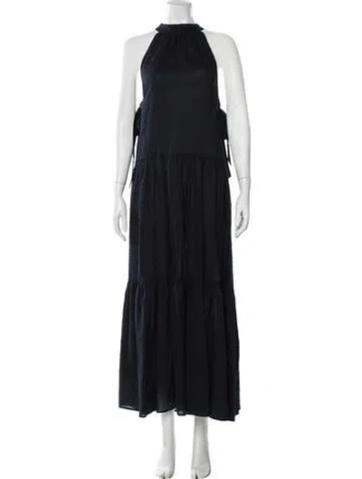 Pre-owned Marysia Resort Halterneck Long Dress In Blue