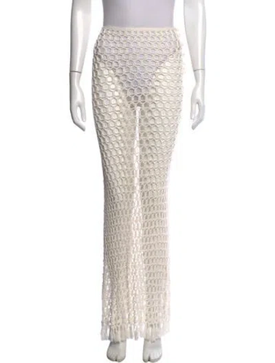 Pre-owned Marysia Resort Lace Pattern Long Skirt In Neutral