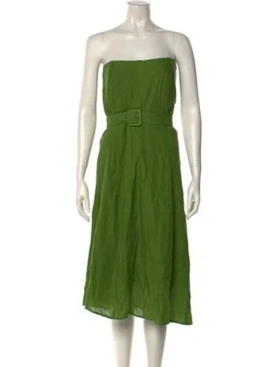 Pre-owned Marysia Resort Linen Knee-length Dress In Green