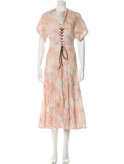 Pre-owned Marysia Resort Linen Long Dress In Orange
