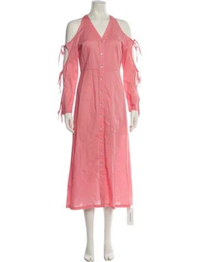 Pre-owned Marysia Resort Linen Long Dress In Pink