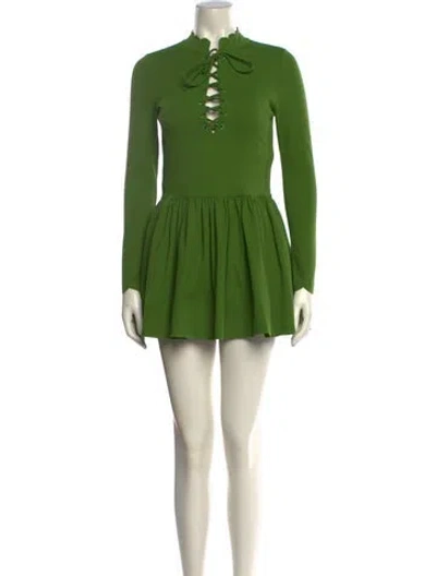 Pre-owned Marysia Resort Mock Neck Mini Dress In Green