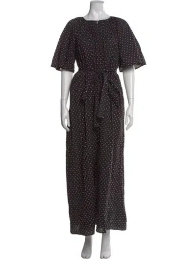 Pre-owned Marysia Resort Polka Dot Print Long Dress In Black