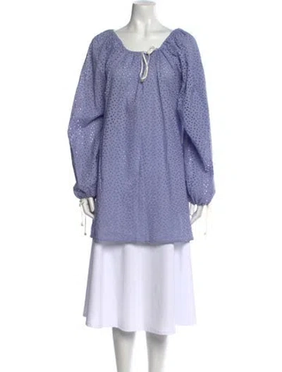 Pre-owned Marysia Resort Printed V-neck Tunic In Purple