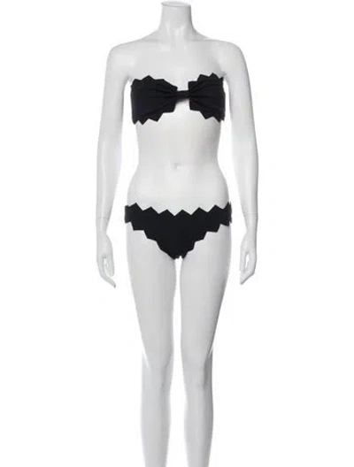 Pre-owned Marysia Resort Scalloped Accent Bikini In Blue