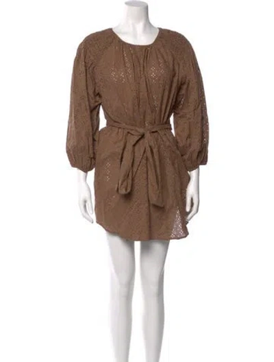 Pre-owned Marysia Resort Scoop Neck Mini Dress W/ Tags In Brown